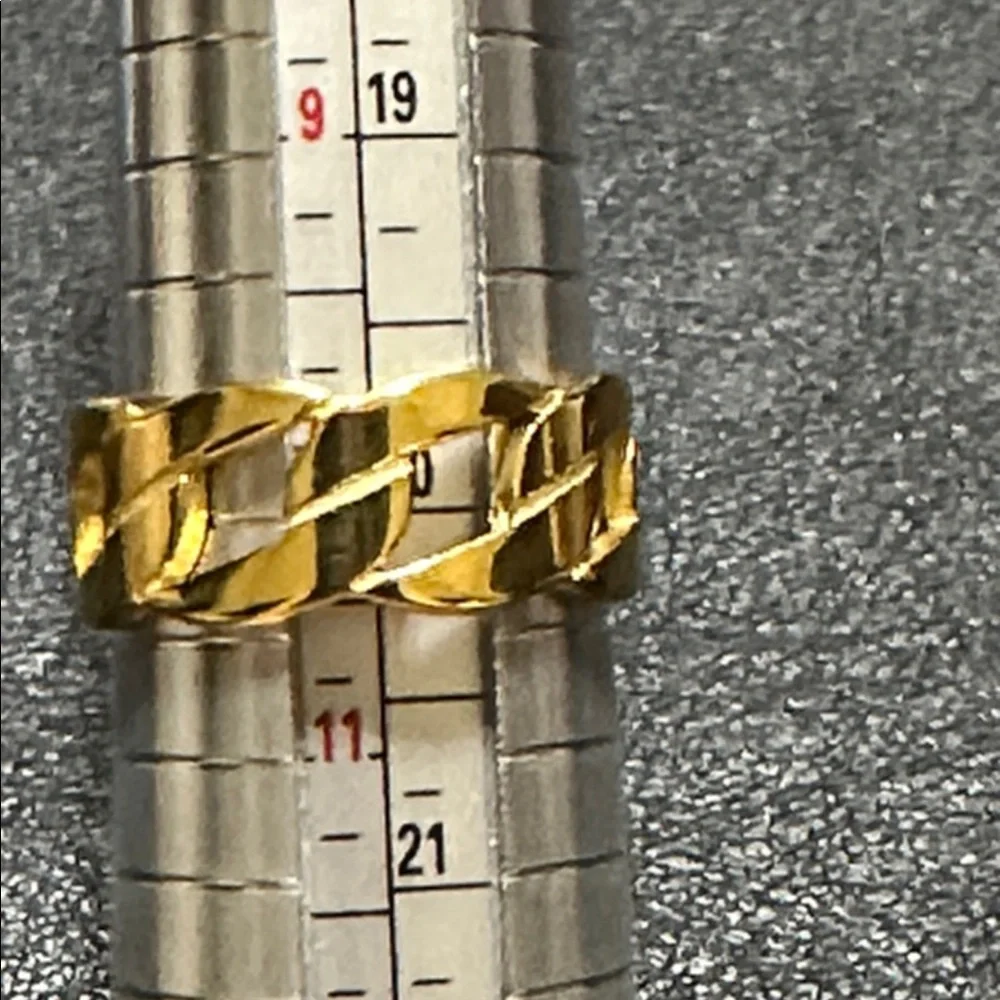 Gold-Tone Urban Style Chain Link Stainless Steel Ring